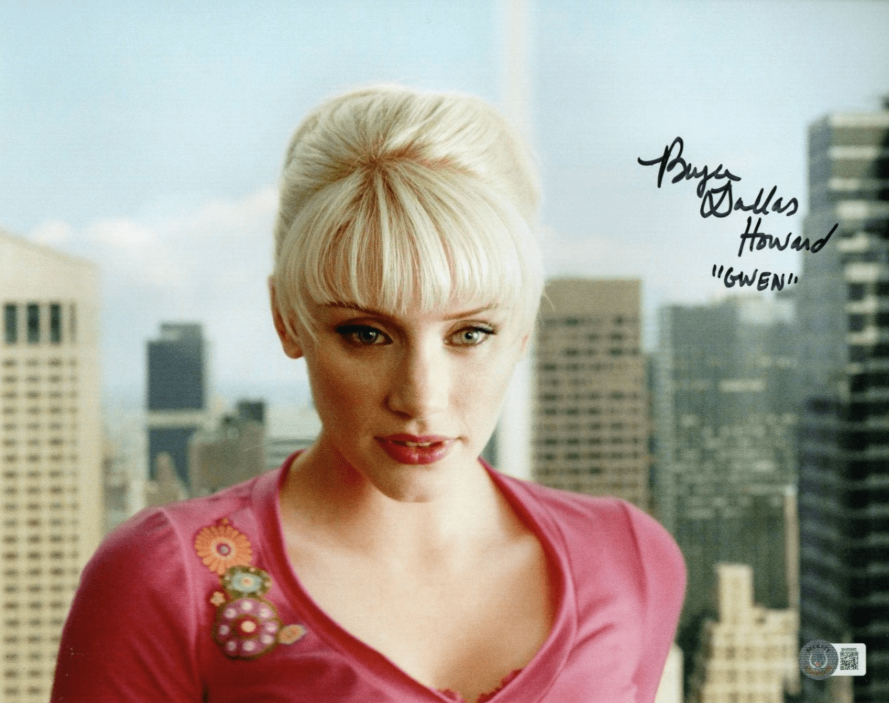 Bryce Dallas Howard Signed 11x14 Photo from Spider-Man Beckett COA