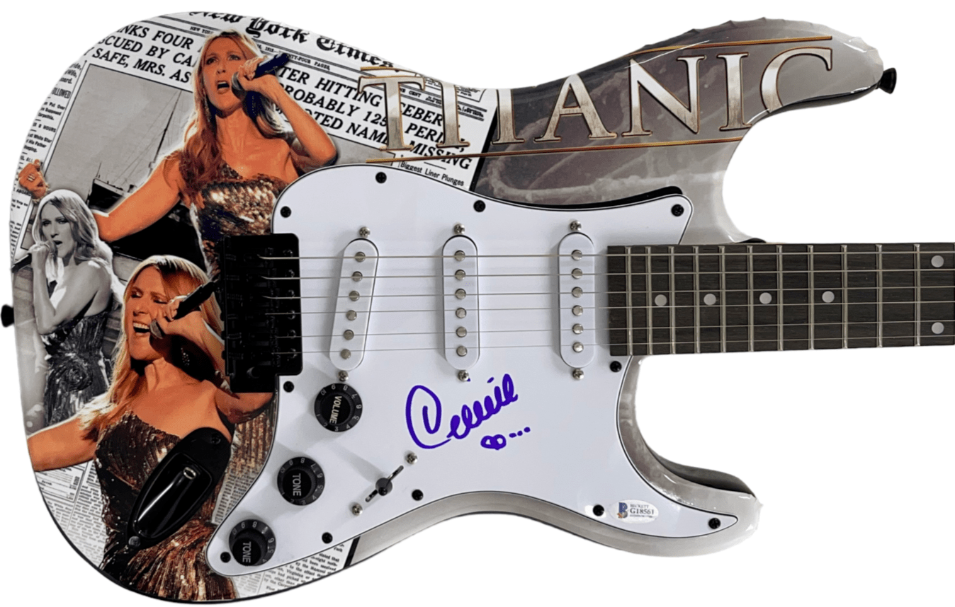 Celine Dion Authentic Autographed Full Size Custom Electric Guitar