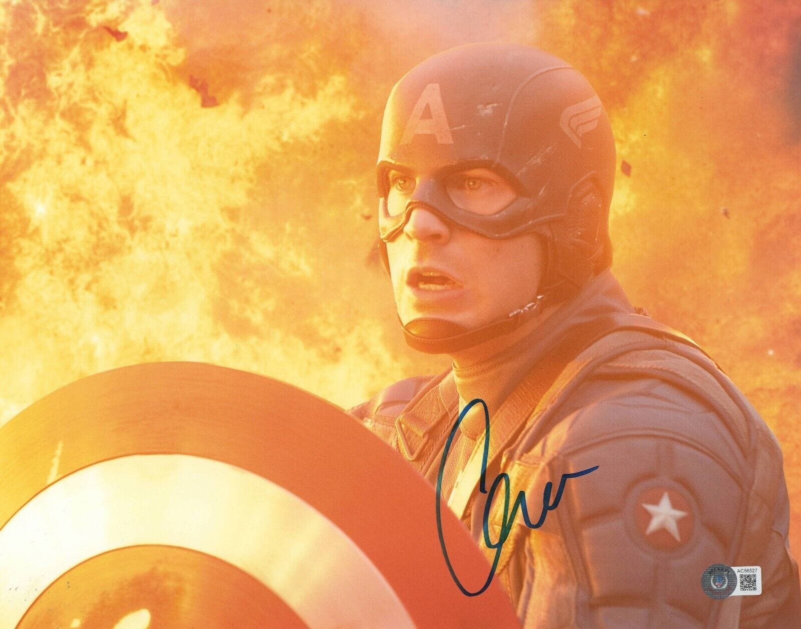 Chris Evans Signed 11x14 Photo from Captain America Beckett COA