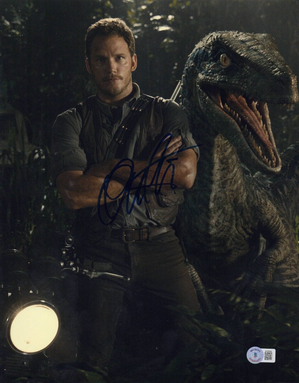 Chris Pratt Signed 11x14 Photo from Jurassic Park Beckett COA
