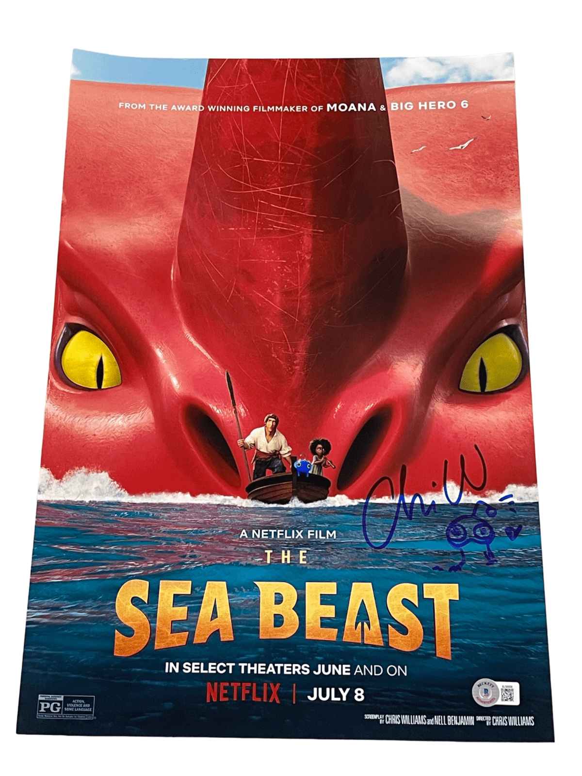 Chris Williams Signed 12x18 Photo from Sea Beast Beckett COA