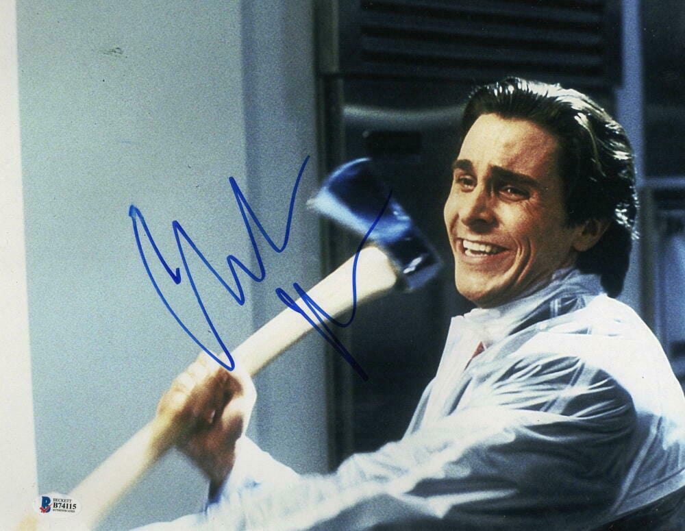 Christian Bale Signed 11x14 Photo from American Psycho Beckett COA - Item #8