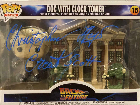 Christopher Lloyd Authentic Autographed Doc with Clock Tower Funko Pop! Town 15 - Prime Time Signatures - TV & Film