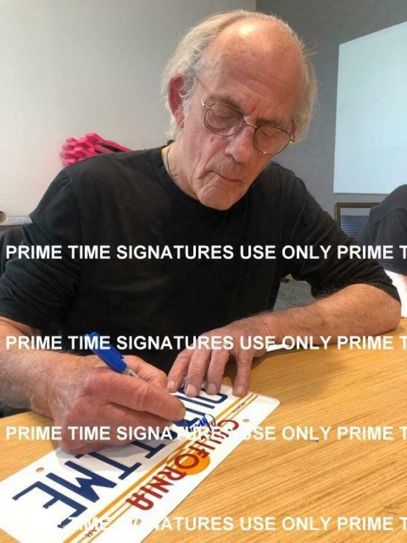 Christopher Lloyd Authentic Autographed OUTATIME License Plate - Prime Time Signatures - TV & Film