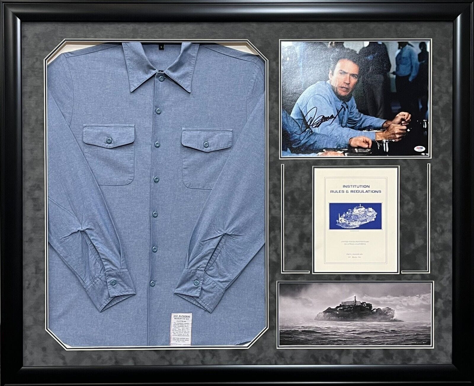 Clint Eastwood Authentic Autographed 11x14 Photo with Replica Props & Custom Frame