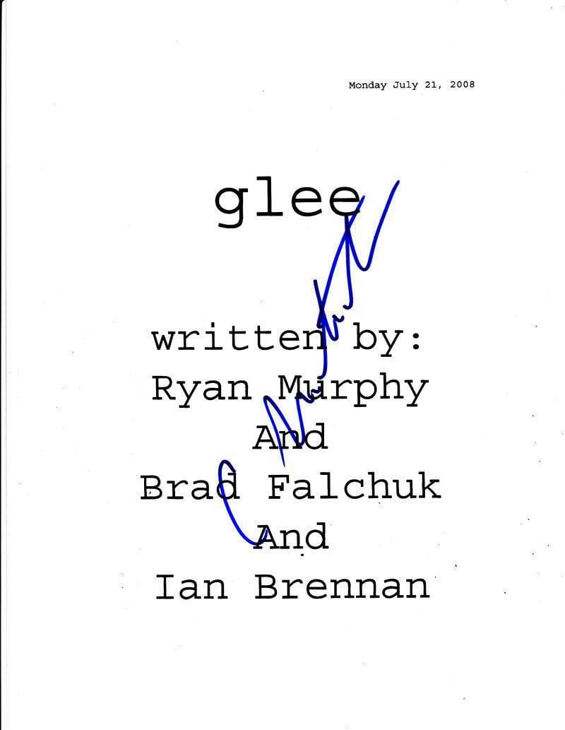 Cory Monteith Authentic Autographed 'Glee' Script - Prime Time Signatures - TV & Film