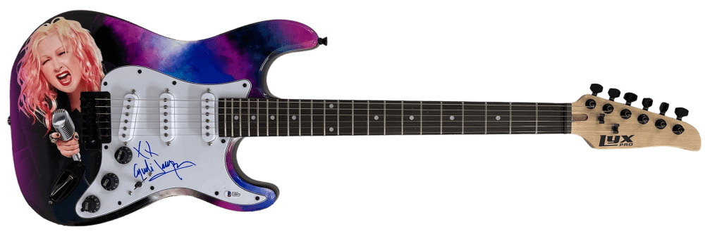 Cyndi Lauper Authentic Autographed Full Size Electric Custom Guitar