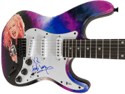 Cyndi Lauper Signed Guitar Beckett COA - Detail View