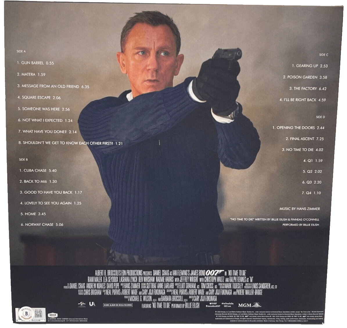 Daniel Craig Signed Vinyl Record Beckett COA - Detail View