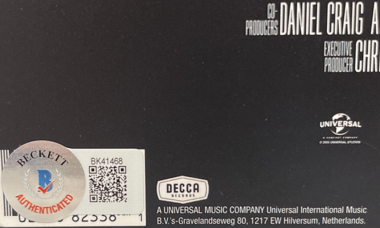 Daniel Craig Signed Vinyl Record Beckett COA - Alternate Angle