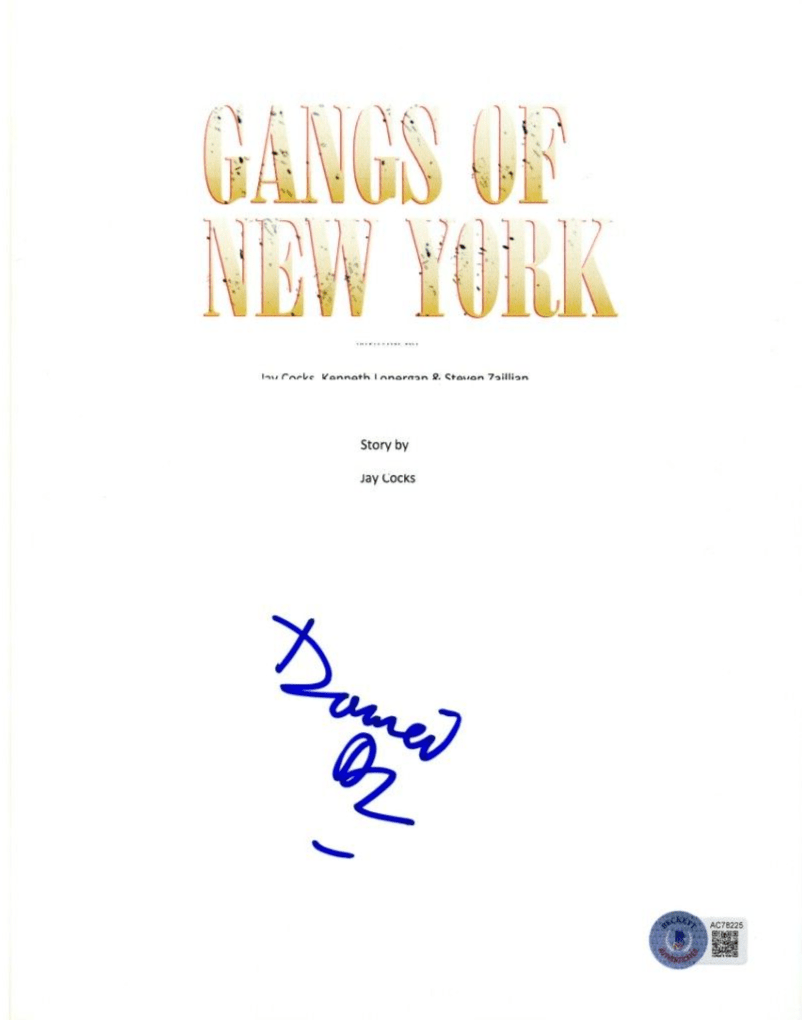 Daniel Day Lewis Signed Script from Gangs of New York Beckett COA