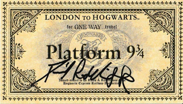 Daniel Radcliffe Authentic Autographed Harry Potter Hogwarts Train Ticket Replica Prop - Prime Time Signatures - TV & Film