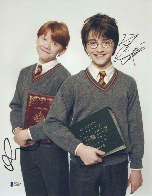 Daniel Radcliffe, Rupert Grint Authentic Autographed 11x14 Photo - Prime Time Signatures - TV & Film