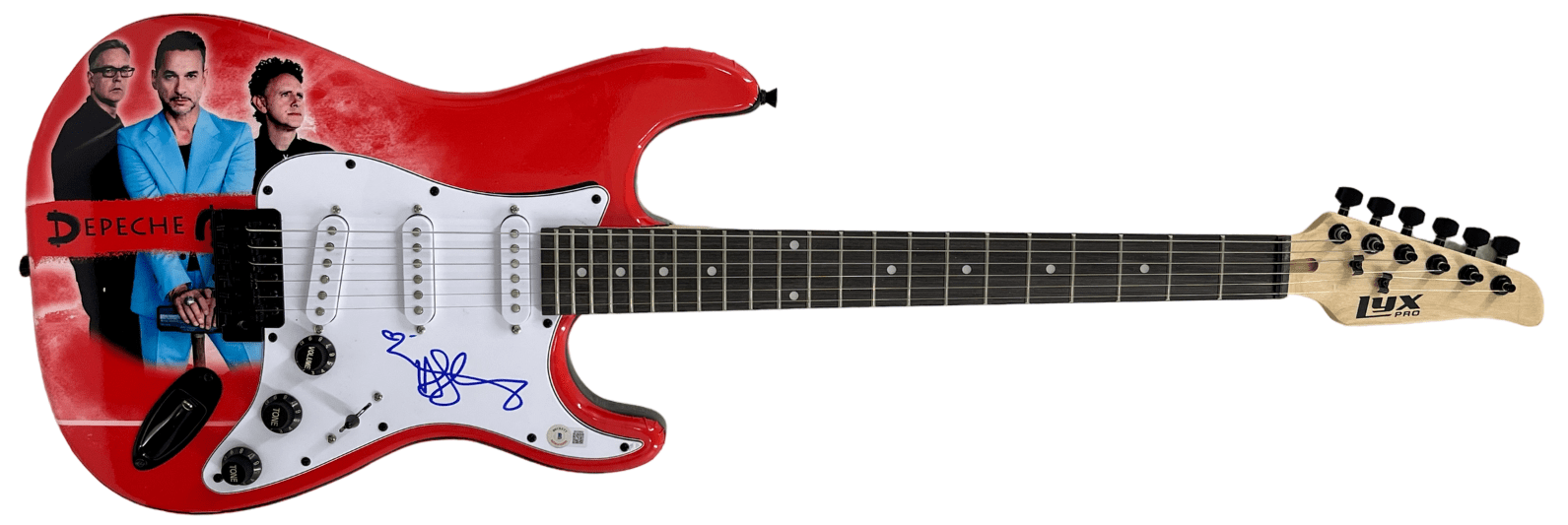 Dave Gahan of Depeche Mode Signed Guitar Beckett COA - Detail View