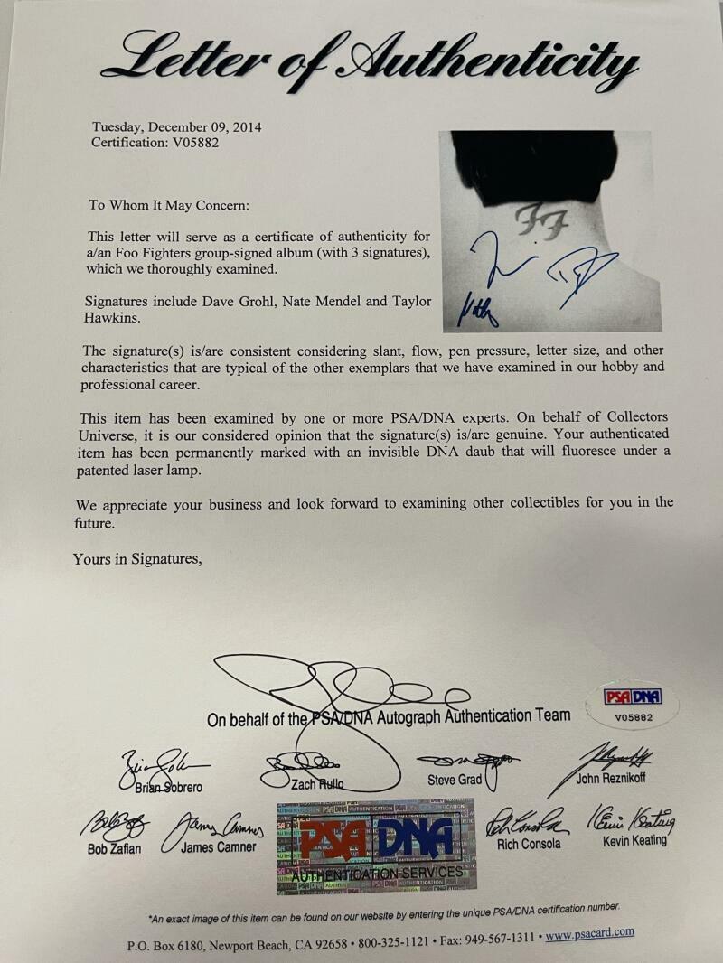 Foo Fighters Autographed Vinyl | Dave Grohl & More