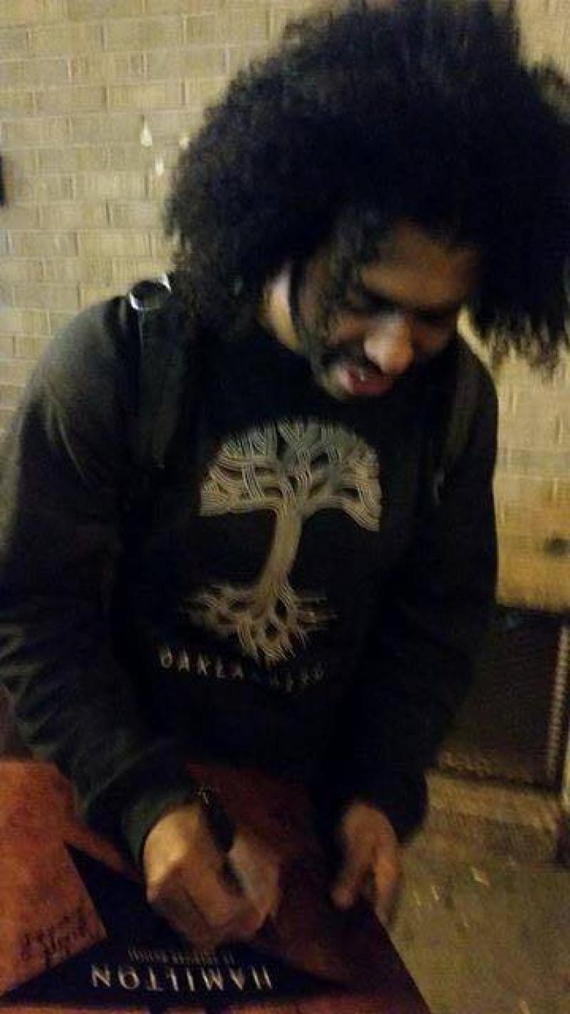 Daveed Diggs Signed Lyrics & Sheet Music Beckett COA - Detail View