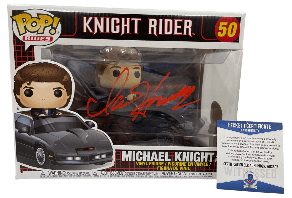 David Hasselhoff Authentic Autographed Michael Knight Knight Rider 50 Funko Pop Figure Ride