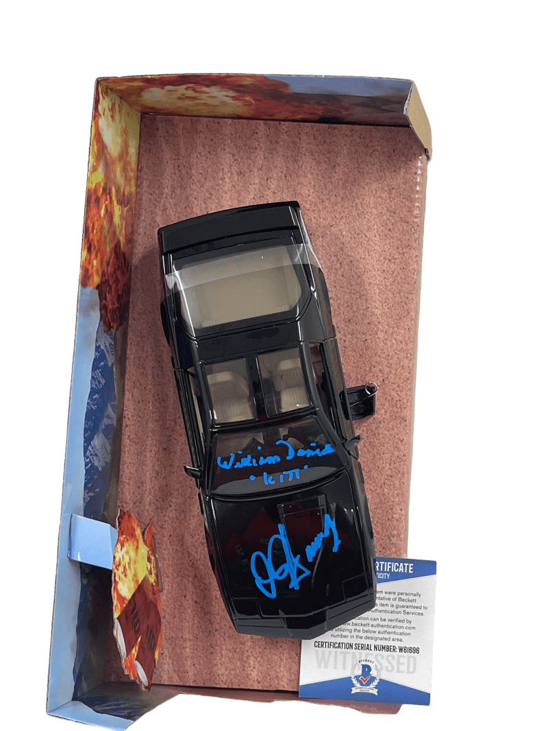 David Hasselhoff & William Daniels Authentic Autographed Knight Rider Diecast 1:24 Car
