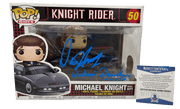 David Hasselhoff & William Daniels Authentic Autographed Michael Knight Knight Rider 50 Funko Pop Figure Ride