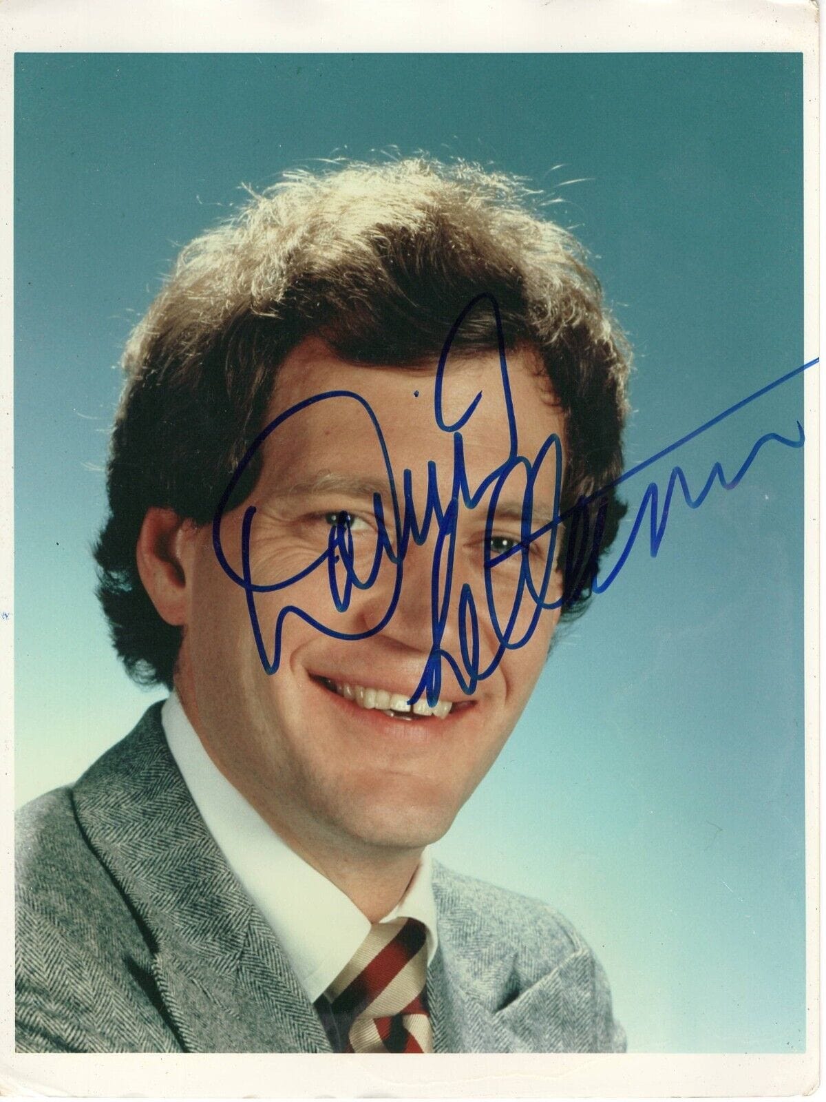 David Letterman Signed 8x10 Photo from The Late Show Beckett COA
