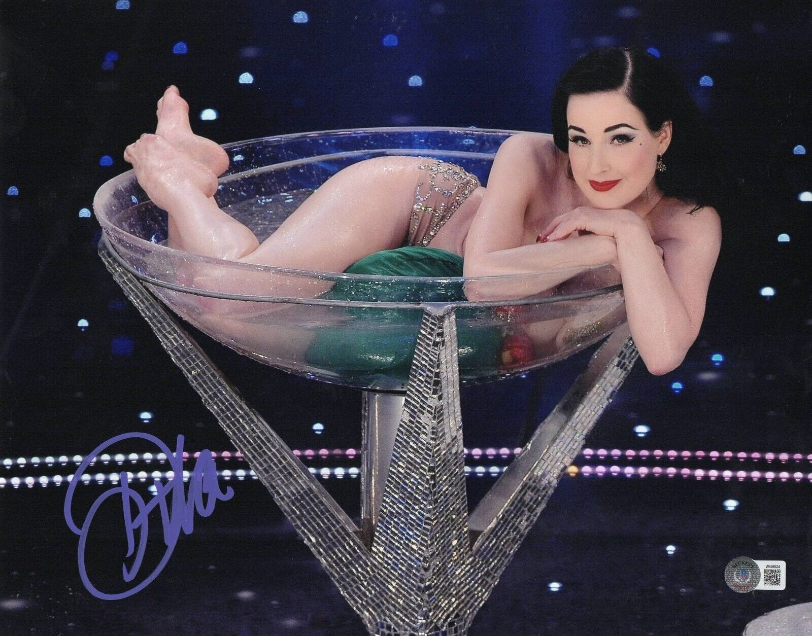 Dita Von Teese Signed 11x14 Photo Beckett COA - Item #30