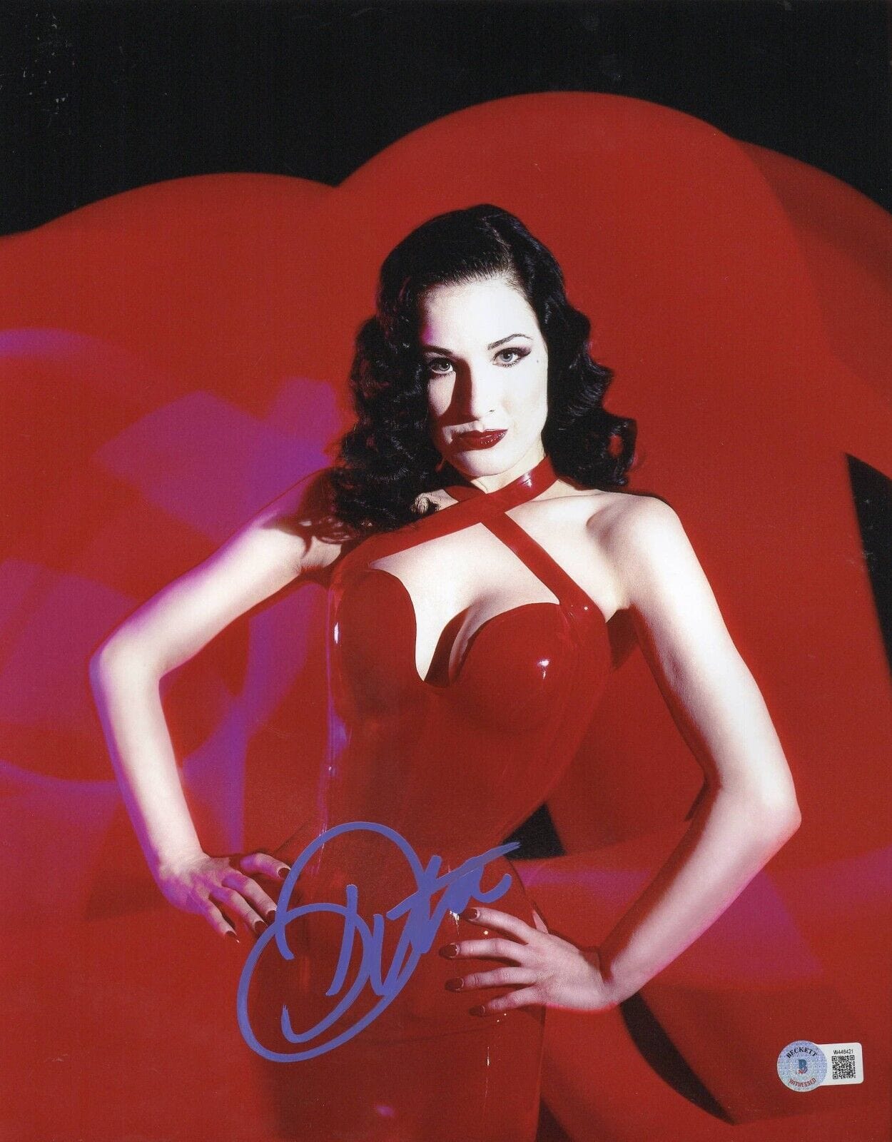 Dita Von Teese Signed 11x14 Photo Beckett COA - Item #18