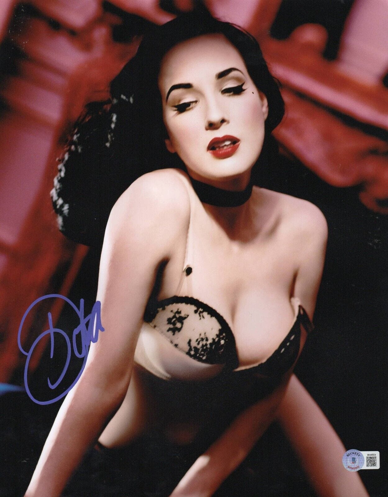 Dita Von Teese Signed 11x14 Photo Beckett COA - Item #15