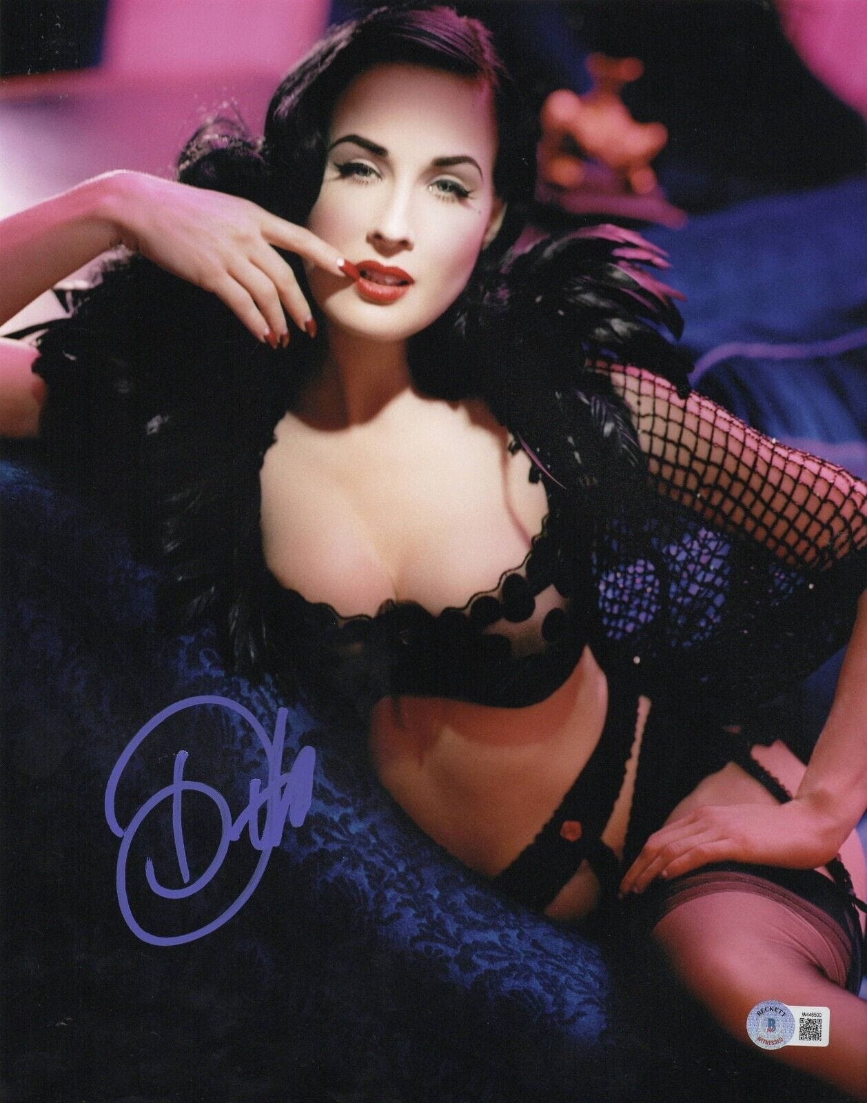 Dita Von Teese Signed 11x14 Photo Beckett COA - Item #12