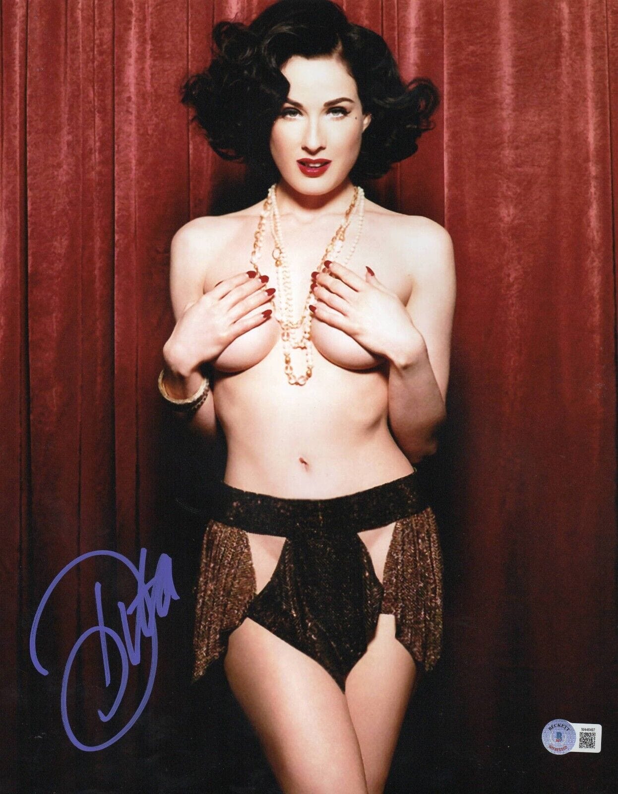 Dita Von Teese Signed 11x14 Photo Beckett COA - Item #3