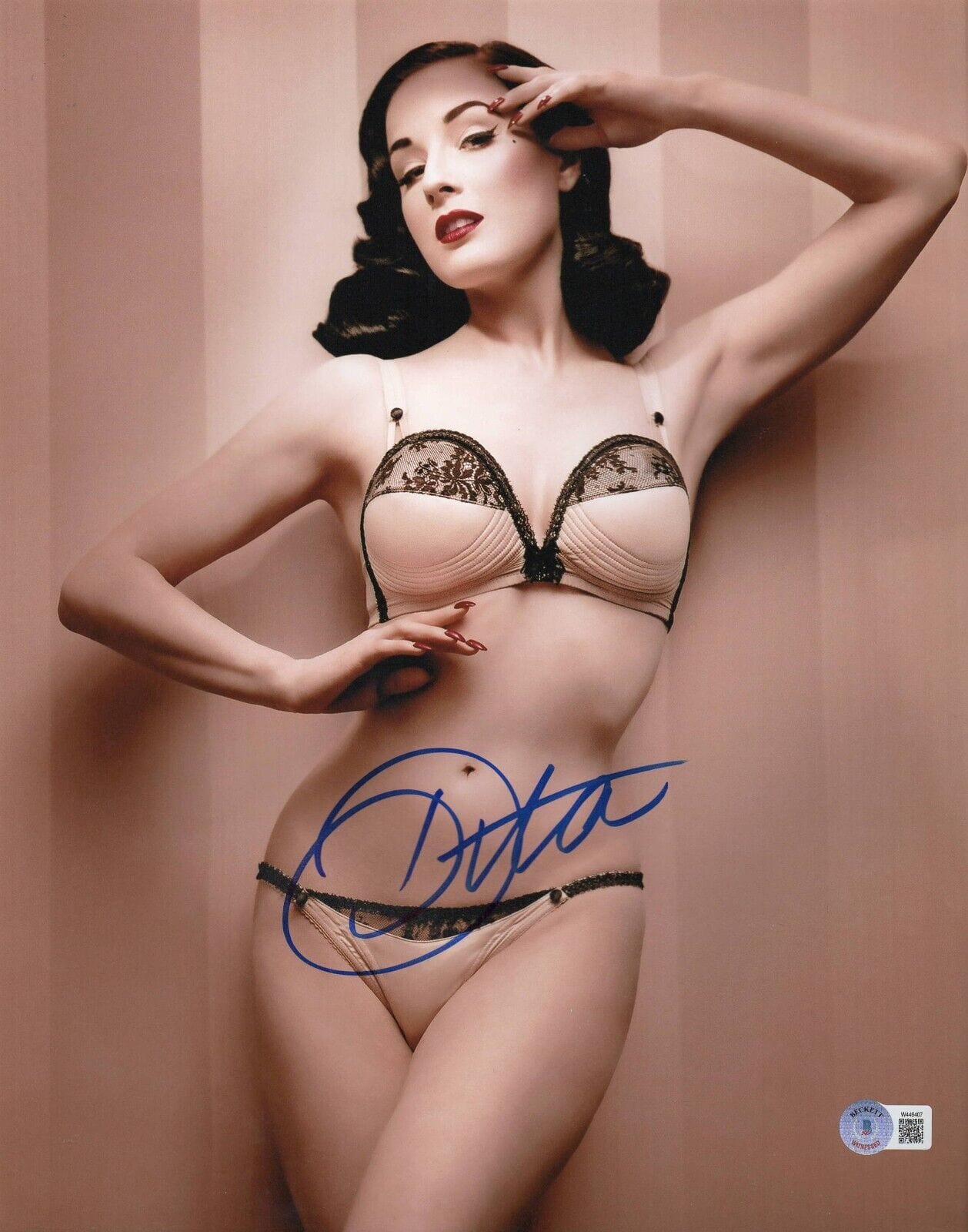 Dita Von Teese Signed 11x14 Photo Beckett COA - Item #2
