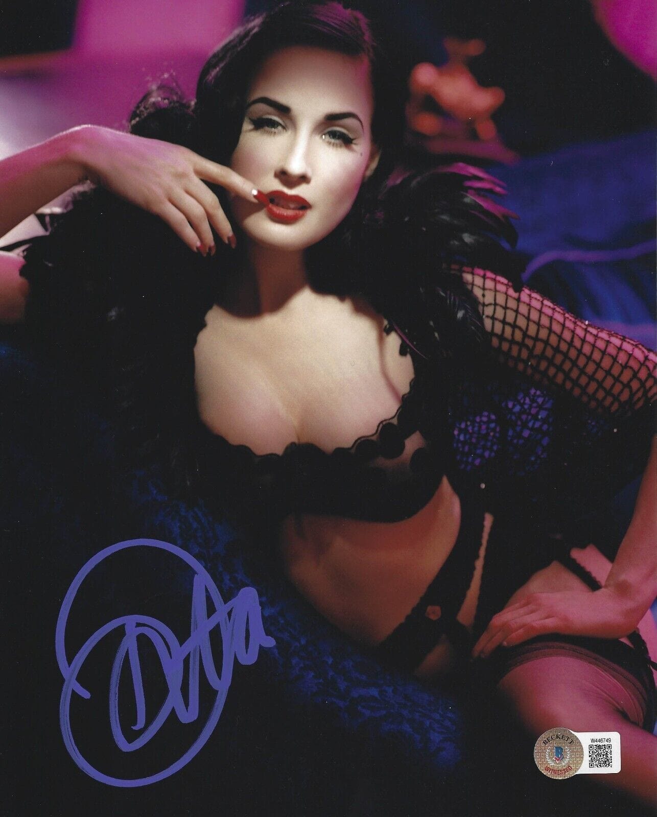 Dita Von Teese Signed 8x10 Photo Beckett COA - Item #14