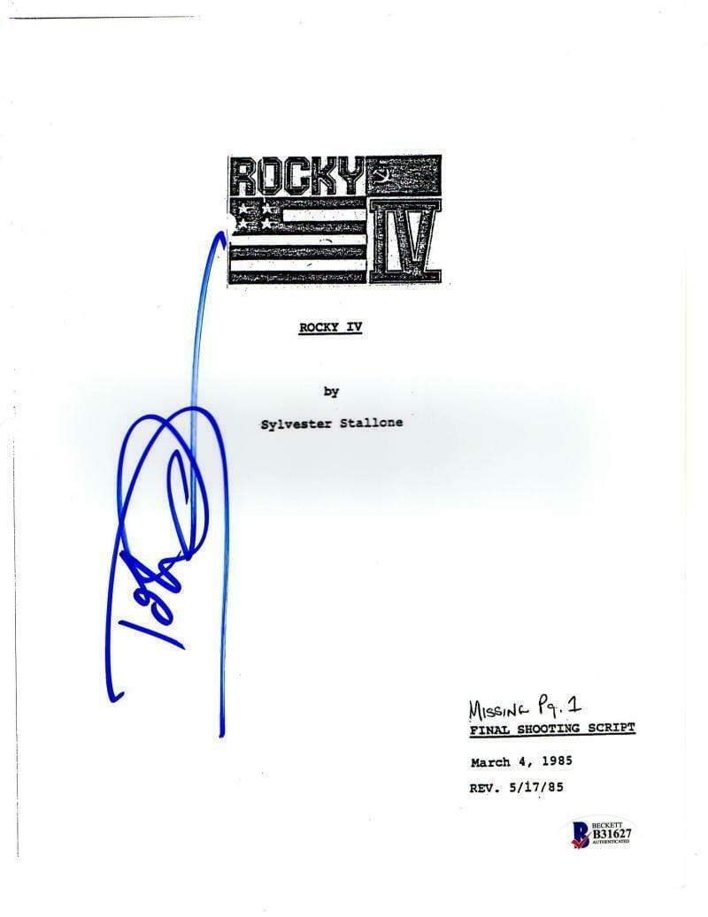 Dolph Lundgren Authentic Autographed 'Rocky 4' Script - Prime Time Signatures - TV & Film