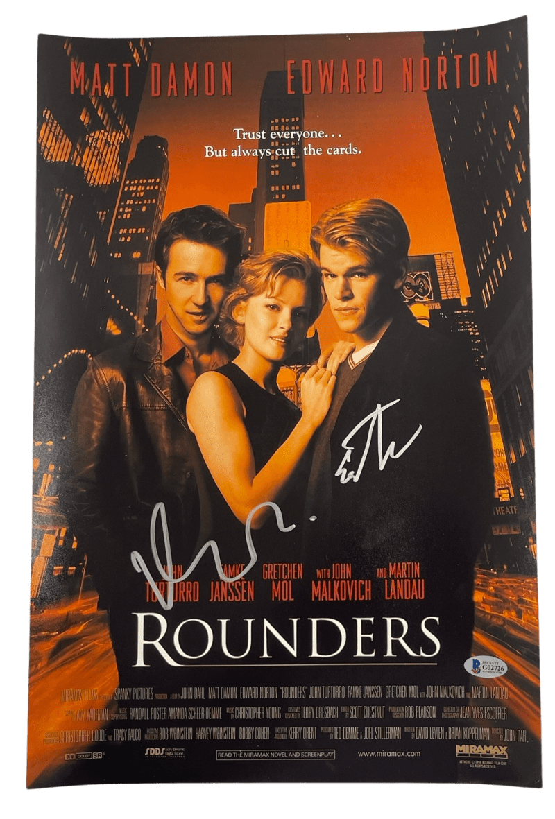 Ed Norton & Matt Damon Authentic Autographed 12x18 Photo Poster