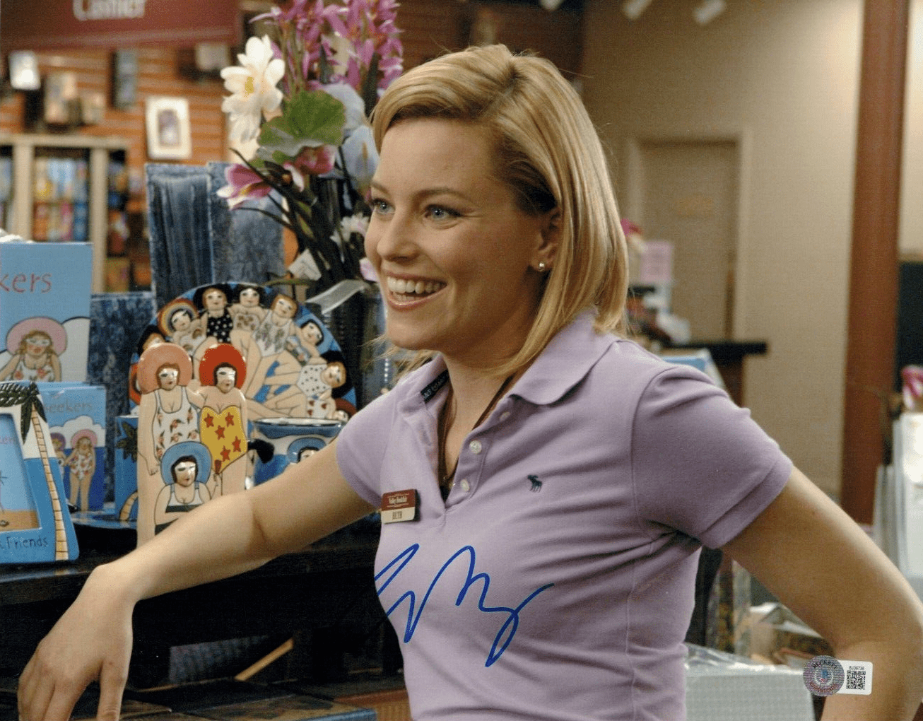 Elizabeth Banks Signed 11x14 Photo from 40 Year Old Virgin Beckett COA