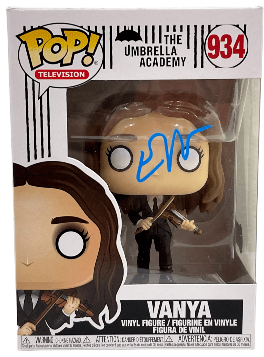 Elliot Page Authentic Autographed Vanya The Umbrella Academy 934 Funko Pop Figure