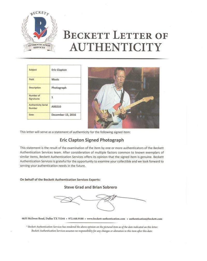 Eric Clapton of Cream Authentic Autographed 11x14 Photo - Prime Time Signatures - Music