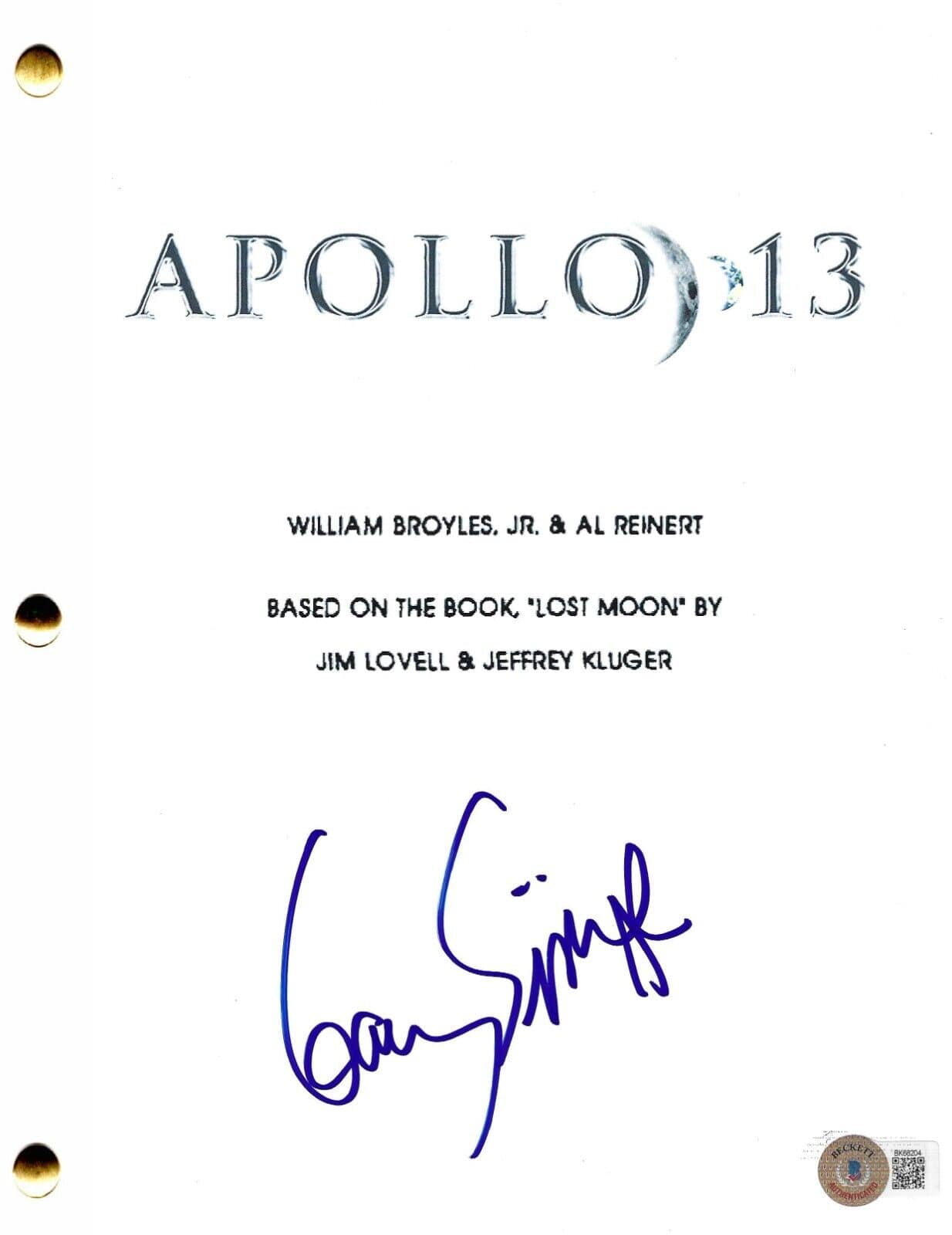 Gary Sinise Signed Script from Apollo 13 Beckett COA