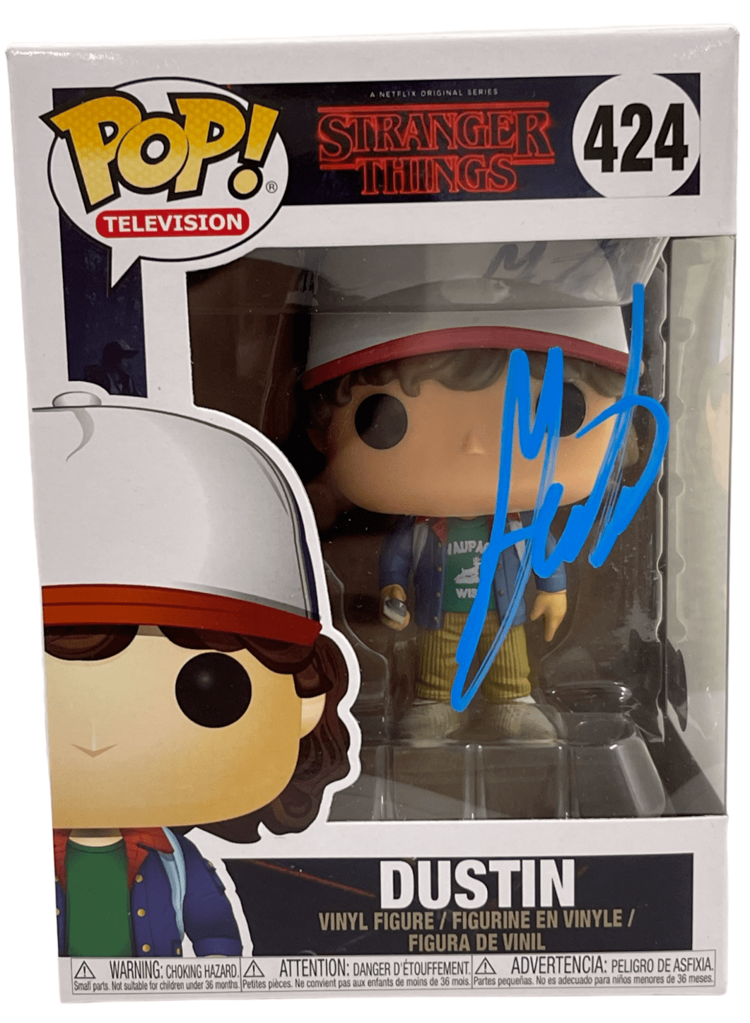 Gaten Matarazzo Authentic Autographed Dustin Stranger Things 424 Funko Pop Figure
