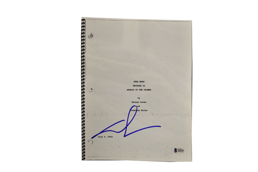 George Lucas Authentic Autographed Star Wars Episode 2 Script - Prime Time Signatures - TV & Film