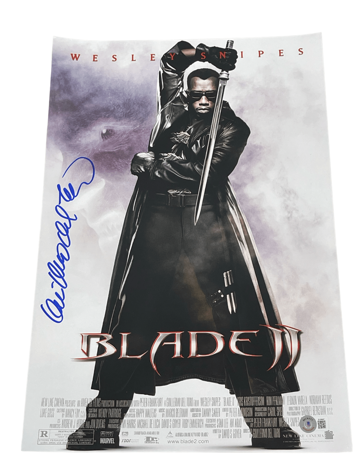 Guillermo Del Toro Signed 12x18 Photo from Blade 2 Beckett COA