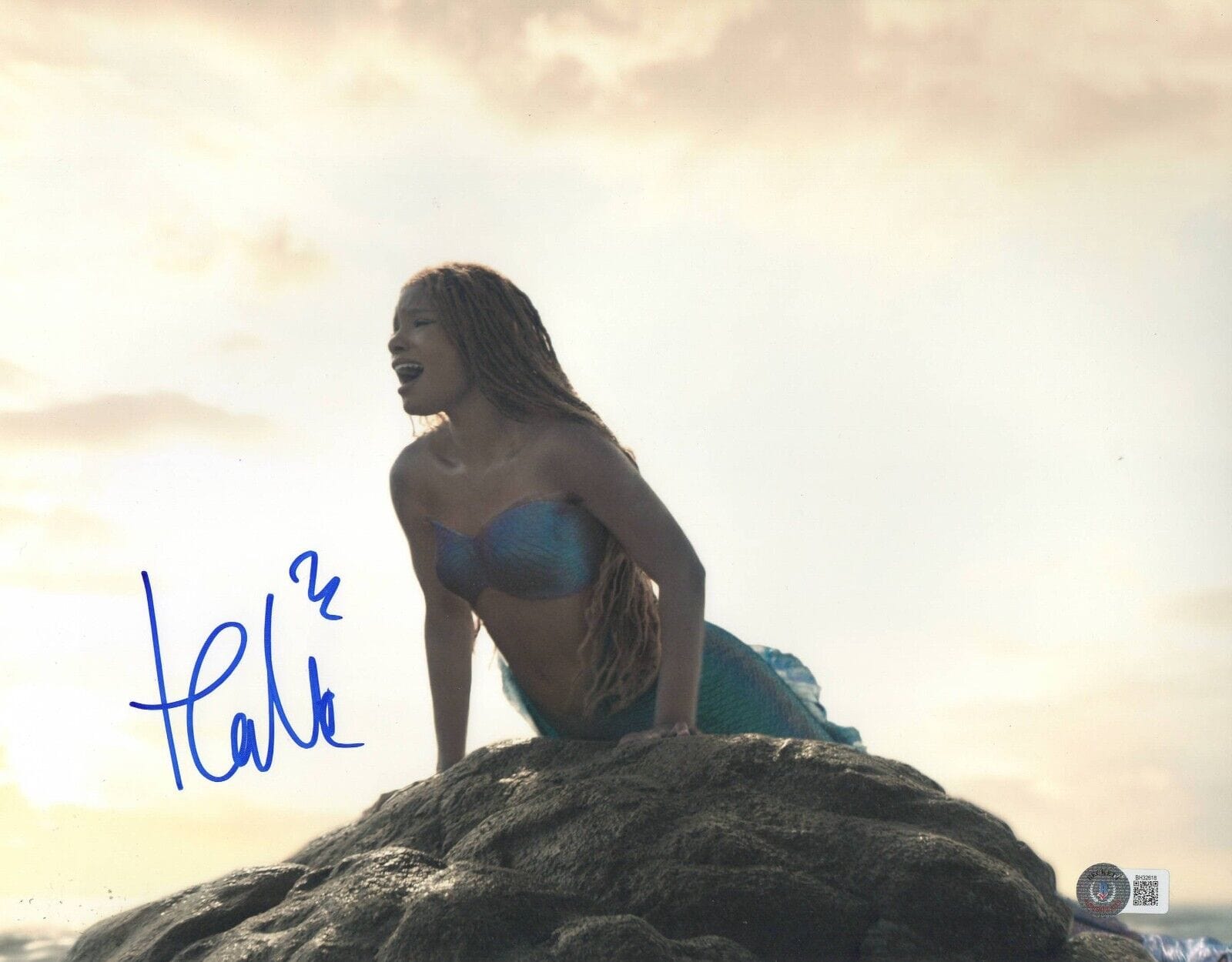 Halle Bailey Signed 11x14 Photo from The Little Mermaid Beckett COA - Item #2
