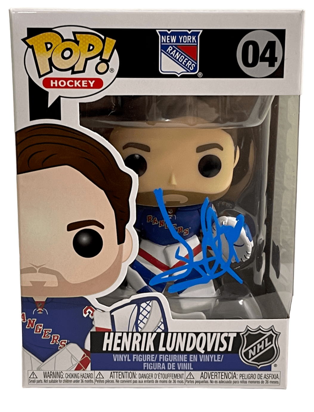 Henrik Lundqvist Authentic Autographed Henrik Lundqvist New York Rangers 04 Funko Pop Figure