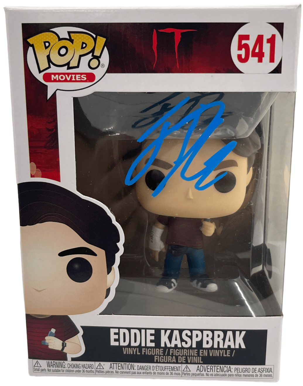 Jack Dylan Grazer Authentic Autographed Eddie Kaspbrak IT 541 Funko Pop Figure