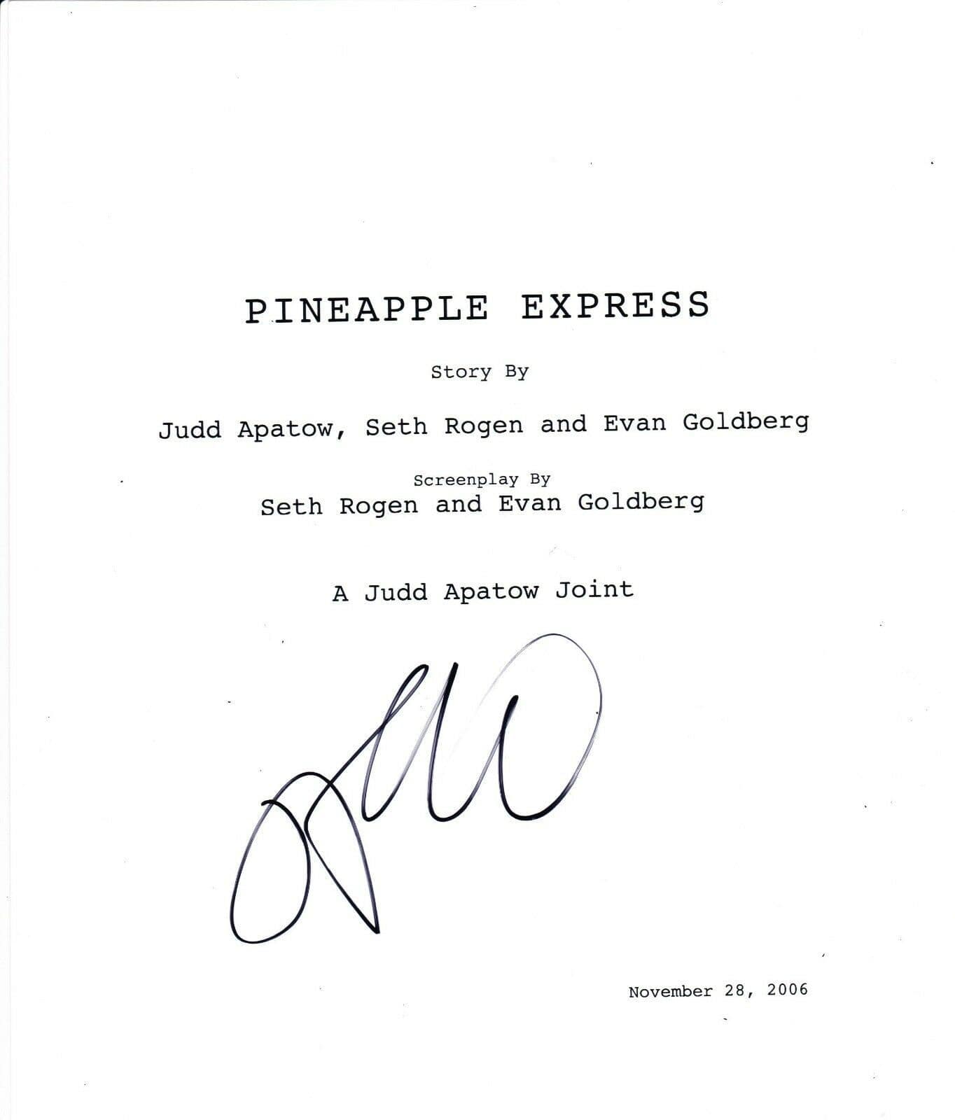 James Franco Authentic Autographed 'Pineapple Express' Script - Prime Time Signatures - TV & Film