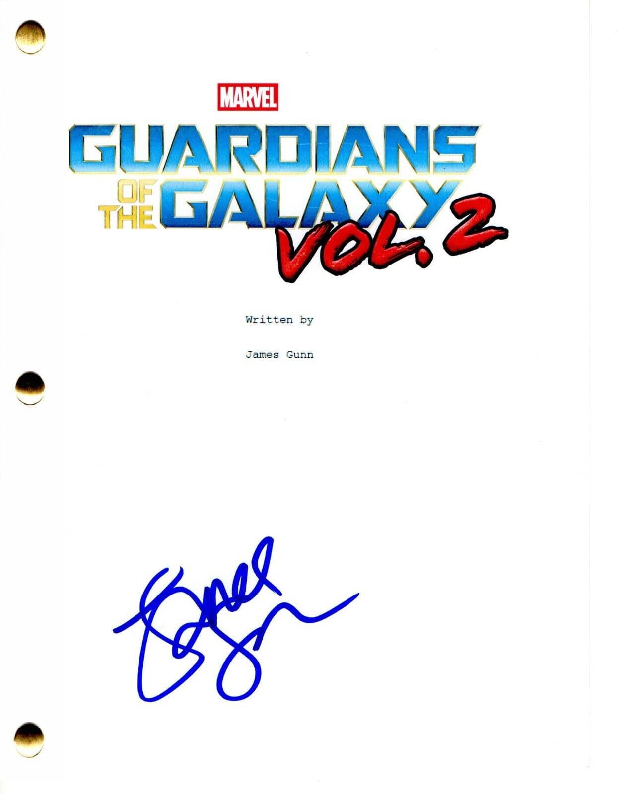 James Gunn Signed Script from Guardians of the Galaxy Certified Authentic