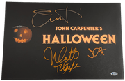 Jamie Lee Curtis, Nick Castle & John Carpenter Authentic Autographed 12x18 Photo Poster #4
