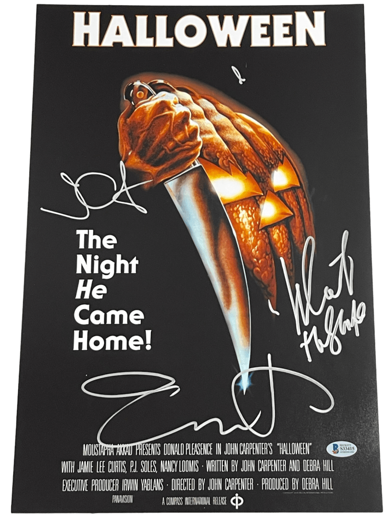 Jamie Lee Curtis, Nick Castle & John Carpenter Authentic Autographed 12x18 Photo Poster #3