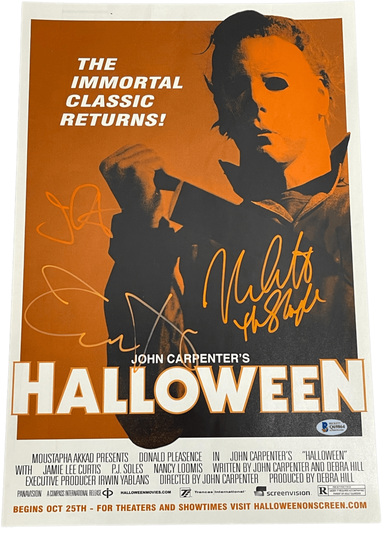 Jamie Lee Curtis, Nick Castle & John Carpenter Authentic Autographed 12x18 Photo Poster #2