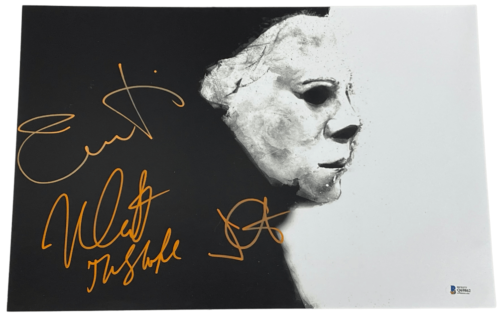 Jamie Lee Curtis, Nick Castle & John Carpenter Authentic Autographed 12x18 Photo Poster