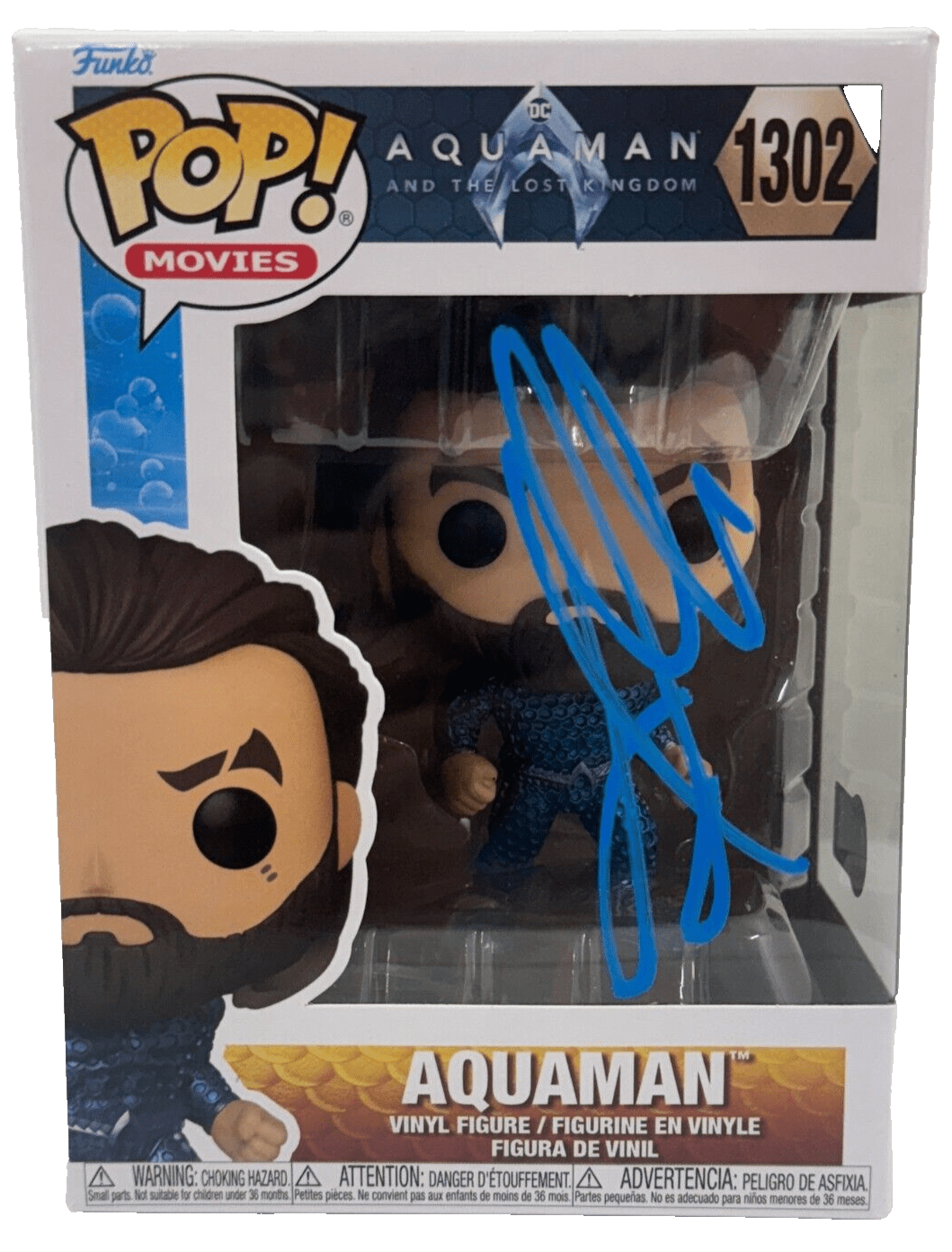 Jason Momoa Authentic Autographed Aquaman 1302 Funko Pop Figure